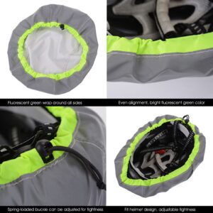 Reflective Helmet Cover – Bicycle Helmet Cover with Reflective Stripes Highly Visible Helmet Rain Waterproof Dustproof Road Bike MTB