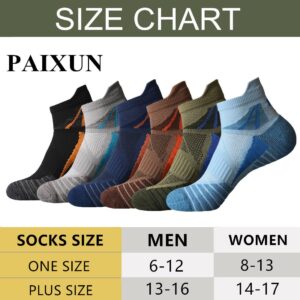 PAIXUN Socks For Men And Women No Show Athletic Running Ankle Compression Socks 100% Cotton Workout Low Cut Crew Socks