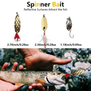 UperUper Fishing Lures Kit Set, Baits Tackle Including Crankbaits, Topwater Lures, Spinnerbaits, Worms, Jigs, Hooks, Tackle Box and More Fishing Gear Lures for Bass Trout