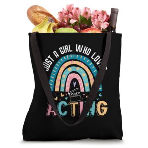 Just A Girl Who Loves Acting Rainbow For Theater Lover Tote Bag