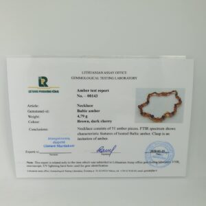 Genuine Amber Necklace & Bracelet From Baltic Sea Made With Unpolished Cherry Polished Cherry and Apatite 34 & 15 cm (13.4 & 5.9 Inches), Black