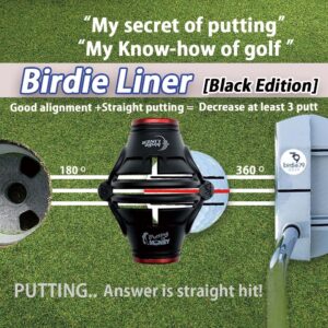 BIRDIE79 Premium Quality360-Degree Birdie Liner Drawing Alignment Tool Kit- 360-Degree Triple 3-Line Golf Ball Marker Stencil with Gift Box Including 3 Color Marker Pens-Patent Pending.