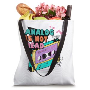 Vintage Retro 80s 90s Analog is Not Dead Cassette Tape Tote Bag