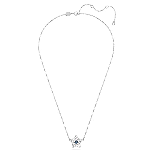 Swarovski Stella pendant, Star, White, Rhodium plated