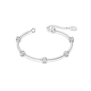 SWAROVSKI Constella Bangle Bracelet with White Circle Cut Crystals on a Rhodium Finish Setting, Part of the Constella Collection