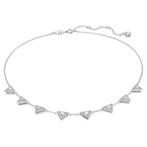 swarovski ortyx necklace, triangle cut, white, rhodium plated