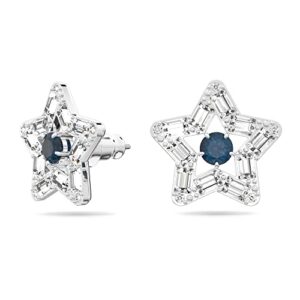 Swarovski Stella Stud Earrings, Star, Blue, Rhodium plated