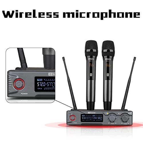 Guarda wireless Handheld Microphone System,Cordless Mic Sets, for Home Karaoke, Meeting, Party, Church, DJ, Wedding, 200ft Coverage (US-81)