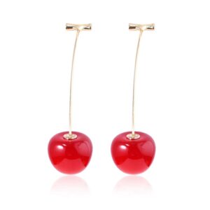 kakyoin cherry dangle earrings - gifts for women (red cherry earrings)