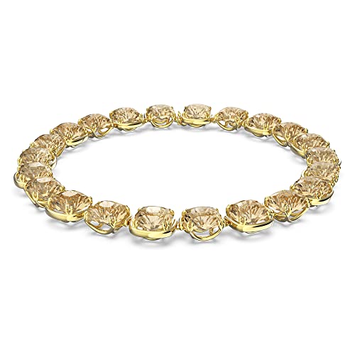 Swarovski Harmonia choker, Cushion cut, Yellow, Gold-tone plated