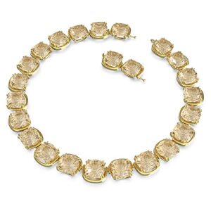 Swarovski Harmonia choker, Cushion cut, Yellow, Gold-tone plated