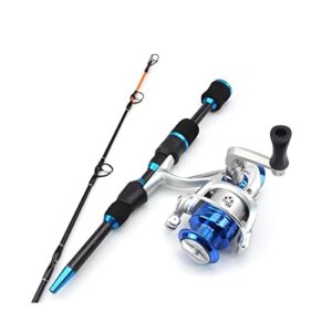 HNHYNSY Portable Fishing Pole ，Fishing Rod 65cm 75g Superhard Carbon Rod and Spinning Reel Set Winter Travel Fishing Tools (Color : A, Size : 65 cm)