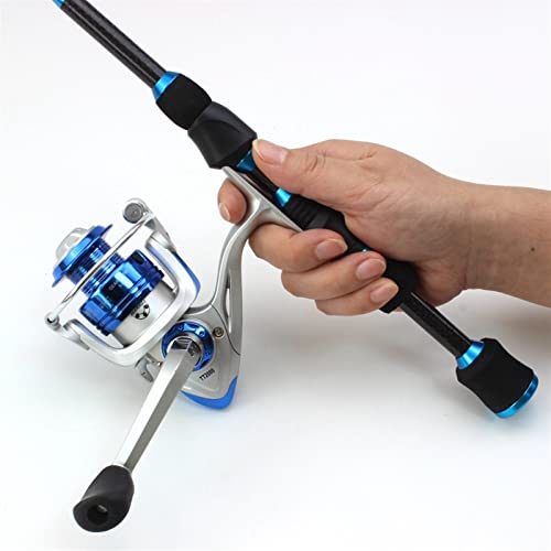 HNHYNSY Portable Fishing Pole ，Fishing Rod 65cm 75g Superhard Carbon Rod and Spinning Reel Set Winter Travel Fishing Tools (Color : A, Size : 65 cm)