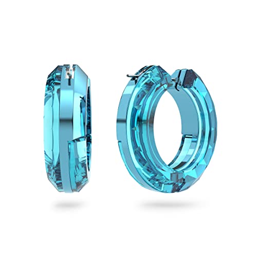 Swarovski Lucent Hoop Earrings, Blue Crystal Cut Hoop Earrings, Part of the Swarovski Lucent Collection