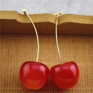 Kakyoin Cherry Dangle Earrings - Gifts for Women (Red cherry earrings)