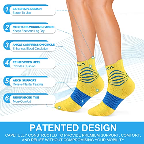 NEENCA Professional Compression Socks, Medical Athletic Ankle Socks for Injury Recovery & Pain Relief, Sports Protection, Circulation —1 Pair, 20-30 mmhg