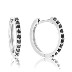 Vir Jewels 1/2 cttw Black Diamond Hoop Earrings .925 Sterling Silver Round Prong 3/4 Inch