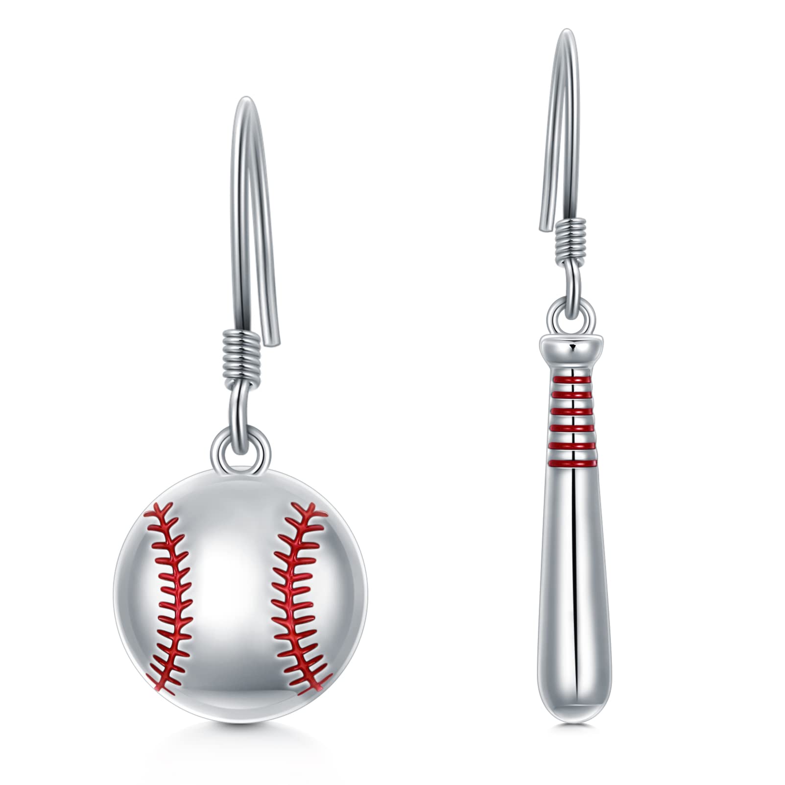 Baseball Earrings for Women Sterling Silver Baseball Bat Earrings Sport Lover Jewelry Gifts for Women Baseball Player