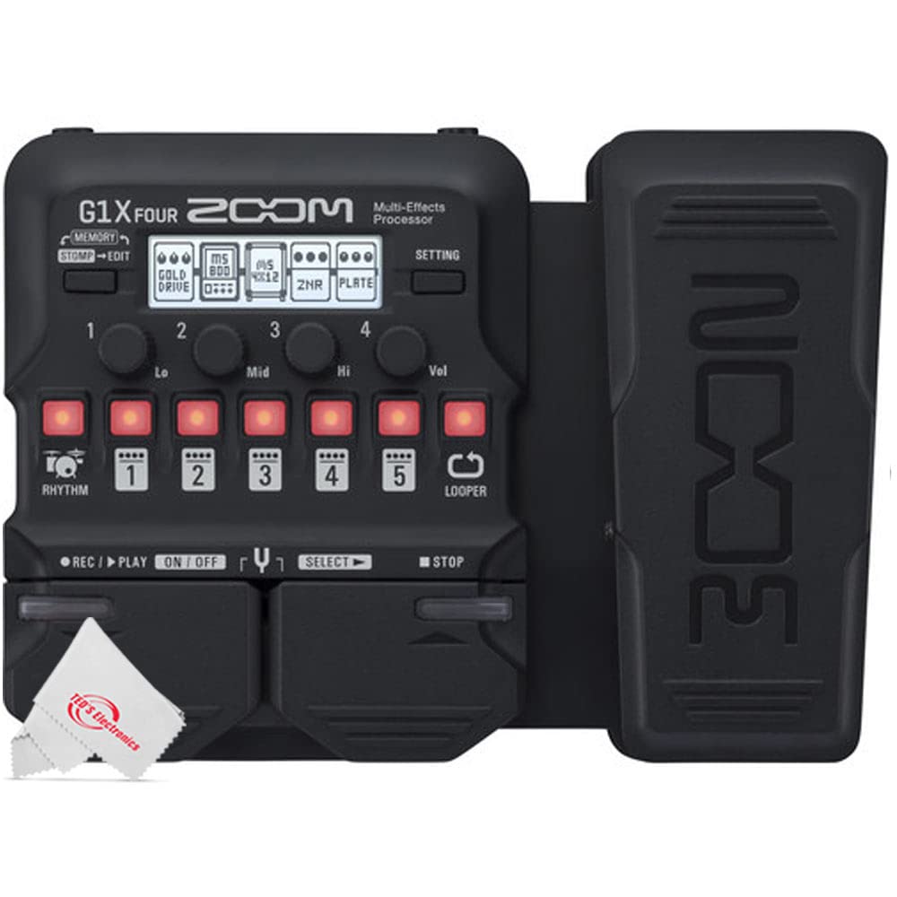 Zoom G1X Four Guitar Multi-Effects Processor with cables and power supply Accessory Kit