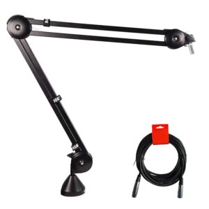 rode psa1 studio boom arm for broadcast microphones bundle with xlr-xlr cable