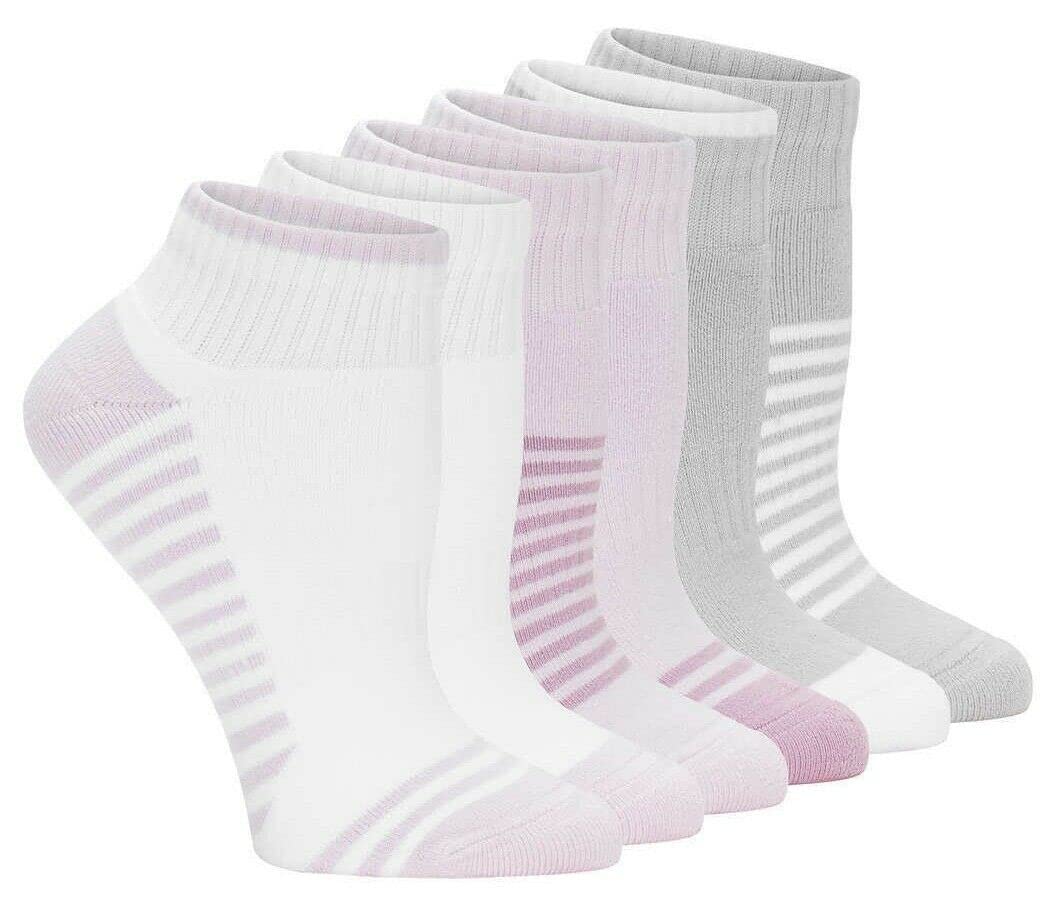 Lemon Women's Ankle Socks Powder Soft, 5-9.5 Shoe Size, 6 Pairs, White (1545592)