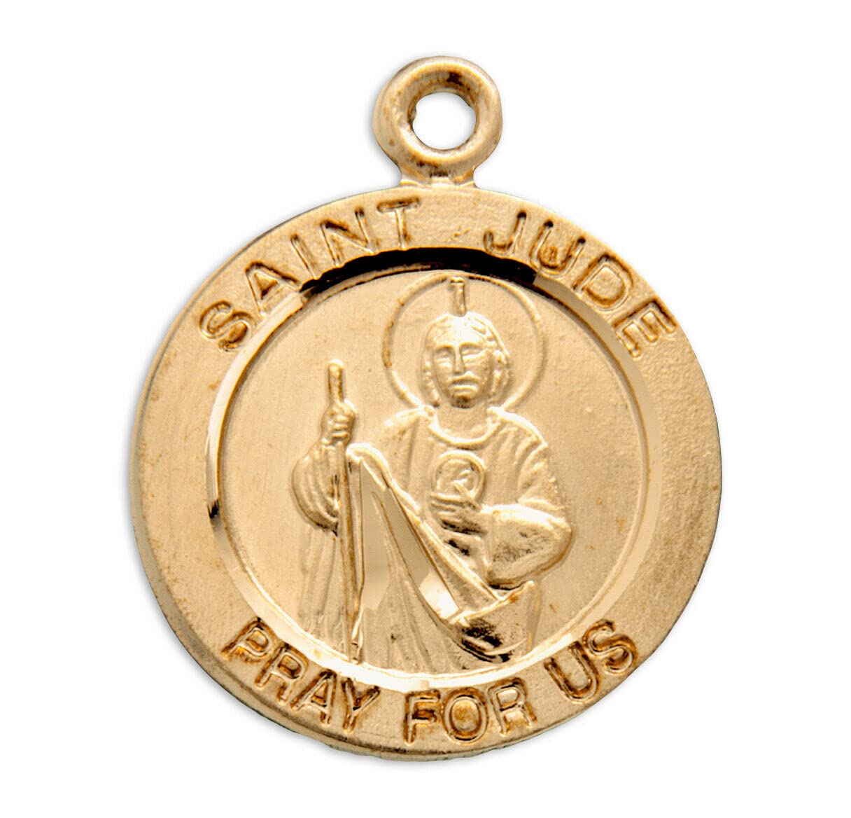 The Christian World Patron Saint Jude Gold Over Sterling silv. Religious Medal Pendant Necklace vbn-fh-6158