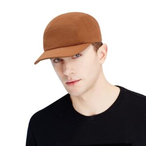 CLAPE Cotton Baseball Cap Low Profile Five Panel Hat Unstructured Short Bill Cap Classic Trucker Hat Sun Hat for Outdoor Sports