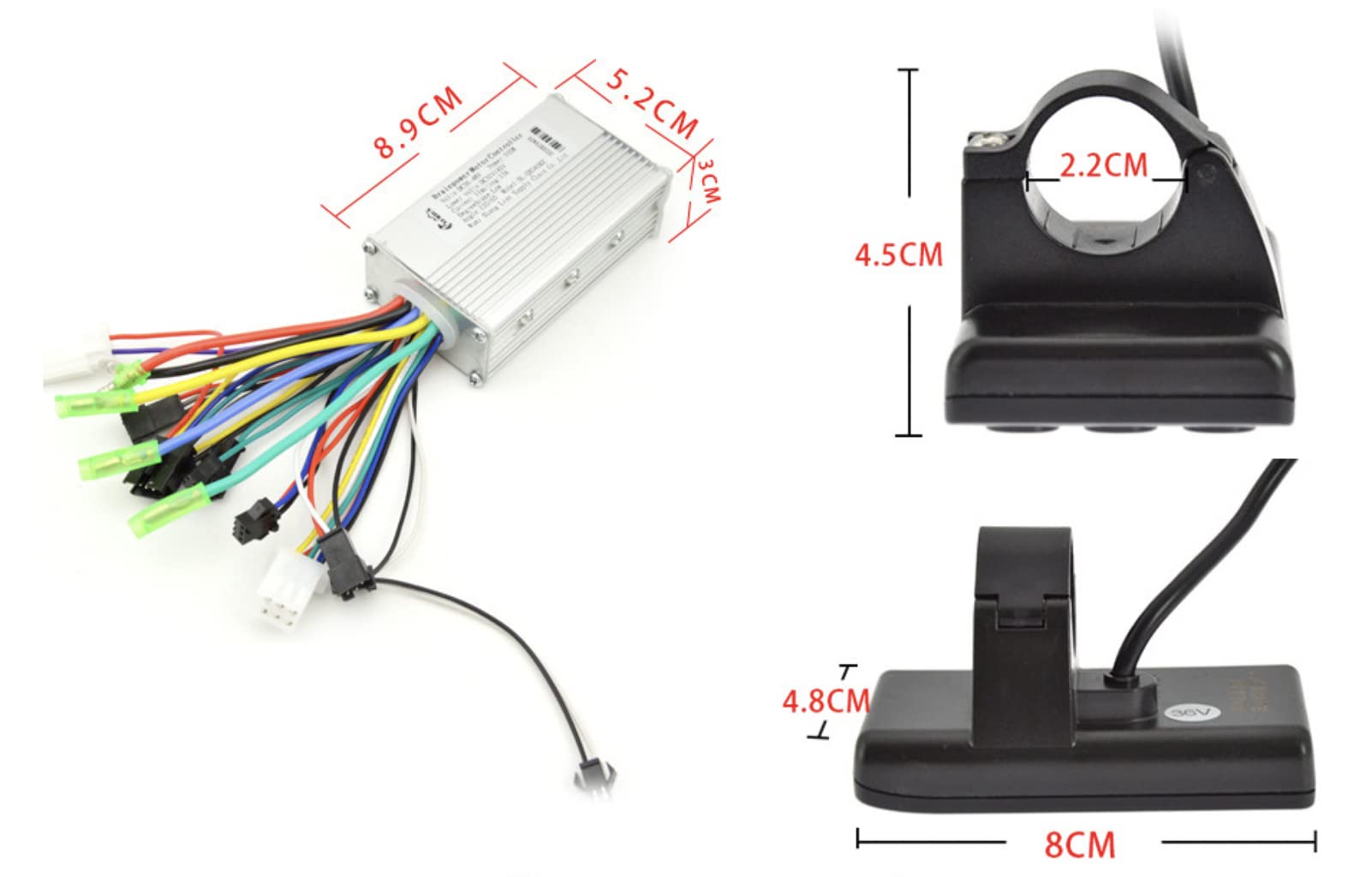 Electric Motor Controller, E-Bike Hub Motor Controller, 36V-48V Waterproof LCD Display Panel Brushless Controller Kit for Electric Bicycle Scooter