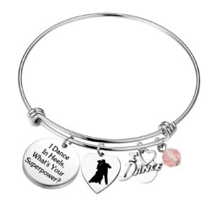 pliti ballroom dance gift ballroom dancer gift dance teacher appreciation gift i dance in heels what's your superpower bracelet (dance in heels bg)