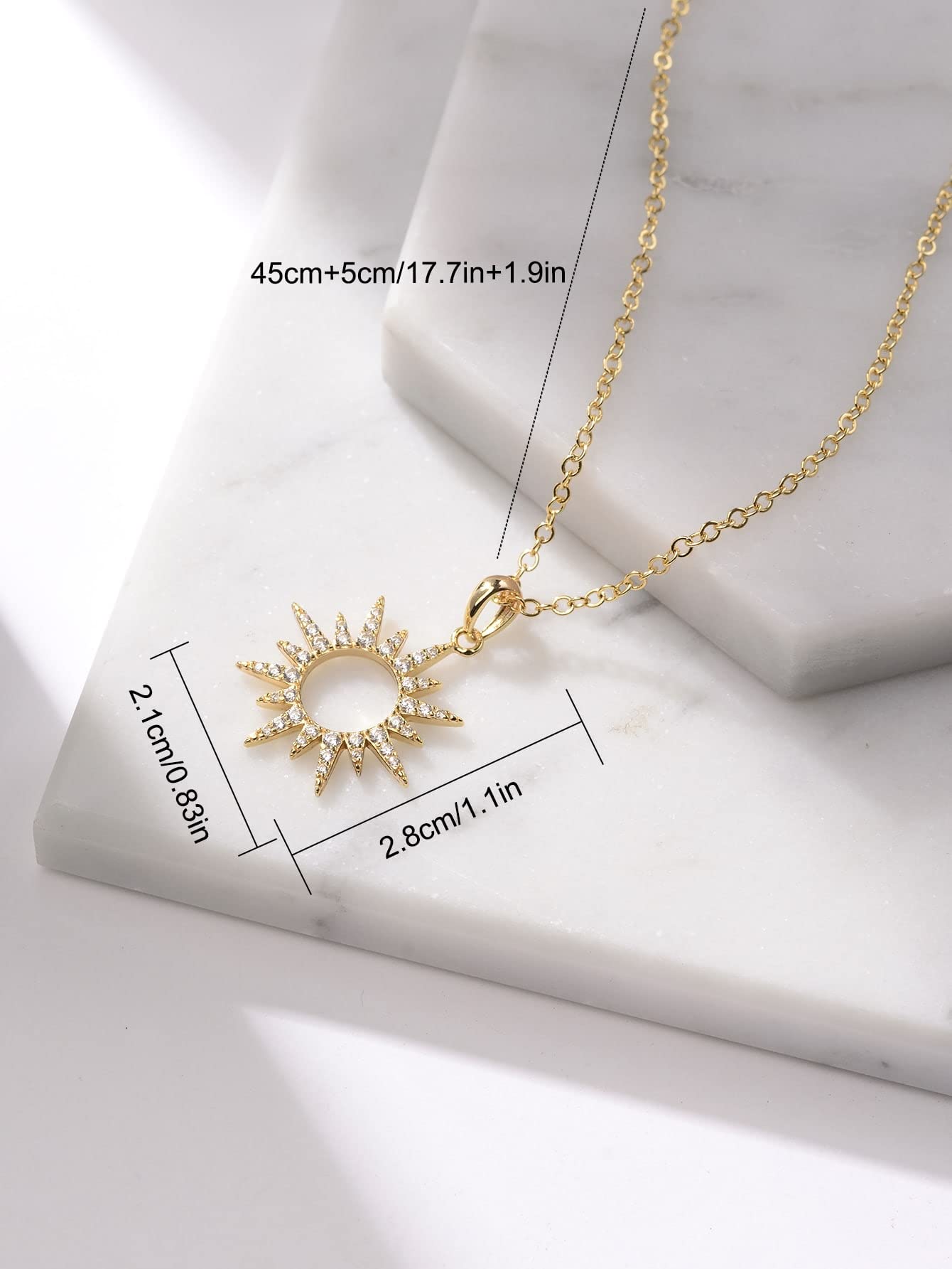 DwearBeauty 14K Gold Plated Dainty Pendant Necklace Layering Necklaces Gold Necklaces for Women for Women Girls Party and Daily Wear