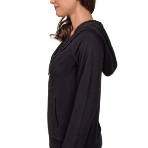 90 Degree By Reflex Womens Full-Zip Fleece Lined Hoodie Sweatshirt Jacket - Black - Medium