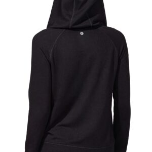 90 Degree By Reflex Womens Full-Zip Fleece Lined Hoodie Sweatshirt Jacket - Black - Medium