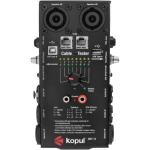 Crown Audio XLi 2500 Two-Channel Stereo Power Amplifier Bundle with Kopul CBT-12-12-in-1 Cable Tester, and XLR-XLR Cable