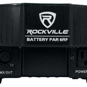 (2) Rockville Battery PAR 6RF Rechargeable Wireless DMX Lights+RF Remotes+Bag