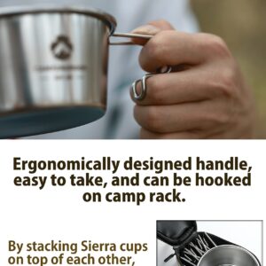 CAMPINGMOON 2pcs Set Stainless Steel Deep Type Camping Sierra Cup 450ml S-360 (2pcs Set + Bag)