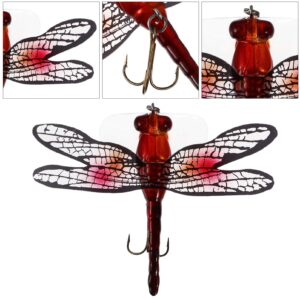 INOOMP Fishing Lures Bait Fishing Dragonfly Lure Lifelike Top Water Dragonfly Baits Simulation Lure Fishing Accessory for Outdoor Fishing Tools Red