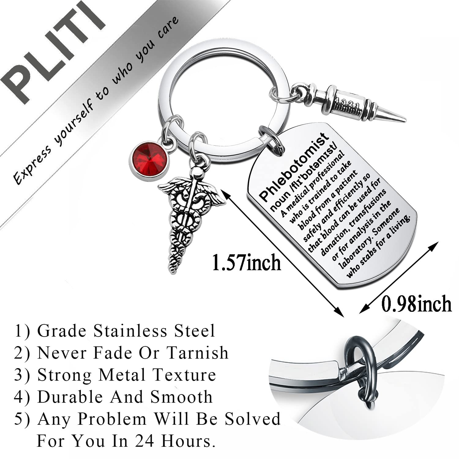 PLITI Phlebotomist Keychain Venipuncturist Gift Phlebotomy Graduation Gift Phlebotomy Technician Gift For Nurse Doctor Lab Tech Gift (Phlebotomist ky)