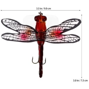 INOOMP Fishing Lures Bait Fishing Dragonfly Lure Lifelike Top Water Dragonfly Baits Simulation Lure Fishing Accessory for Outdoor Fishing Tools Red