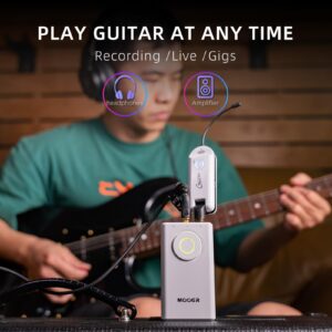 MOOER Prime P1 Intelligent Lvory White Guitar & Bass Multi Effects Processor Rechargeable, Bluetooth, Wireless, Portable Guitar Jamming, Practice Tool