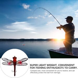 INOOMP Fishing Lures Bait Fishing Dragonfly Lure Lifelike Top Water Dragonfly Baits Simulation Lure Fishing Accessory for Outdoor Fishing Tools Red