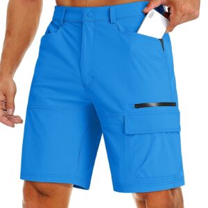 MAGCOMSEN Golf Shorts Men Stretch Hiking Quick Dry Shorts Cargo Shorts Outdoor Fishing Shorts Azure,36