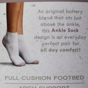 Lemon Women's Ankle Socks Powder Soft, 5-9.5 Shoe Size, 6 Pairs, White (1545592)