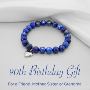 OLGAS GEMS 90th Birthday Milestone Bracelet & Meaningful Message Card for Women - Beautiful and Sentimental 90th birthday gifts for women