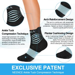 NEENCA Professional Compression Socks, Medical Athletic Ankle Socks for Injury Recovery & Pain Relief, Sports Protection, Circulation —1 Pair, 20-30 mmhg