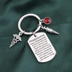 PLITI Phlebotomist Keychain Venipuncturist Gift Phlebotomy Graduation Gift Phlebotomy Technician Gift For Nurse Doctor Lab Tech Gift (Phlebotomist ky)