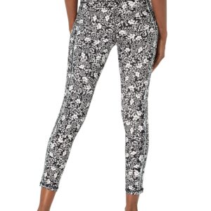 DKNY womens Tummy Control Workout Yoga Leggings, Black/White, Large US