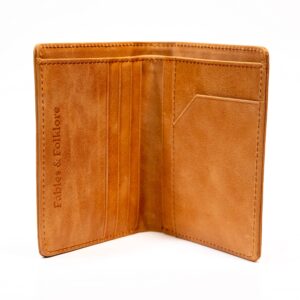 Fables & Folklore Bifold Leather Wallet for Men, Slim Design, RFID Protection, Cards and Cash Section, Model: Steinbeck No. 1