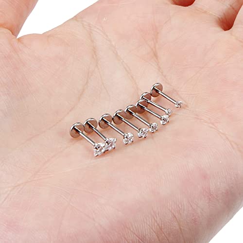 Vsnnsns 20G Threadless Push in Nose Rings for Women Men 316L Surgical Stainless Steel L Shaped Nose Studs Screw Bone Nose Rings Piercings 20 Gauge Nostril Piercing Nose Studs Jewelry Diamond CZ 2mm