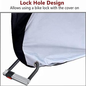 Bike Covers, Outdoor Waterproof Bicycle Covers with Lock Hole for Mountain Road Electric Bikes