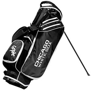 Team Golf MLB Chicago White SOX Birdie Golf Stand Bag, Lightweight, 14-Way Club Divider, Spring Action Stand, Insulated Cooler Pocket, Velcro Glove and Umbrella Holder & Padded Handles